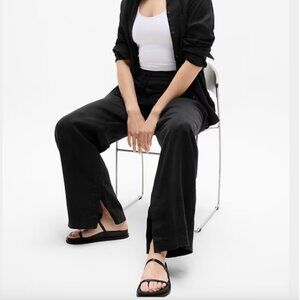 Athleta Retreat Linen High Rise Wide Leg Pant